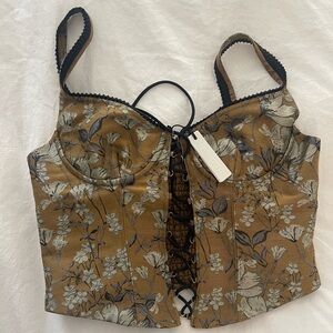 Renaissance Corset | Metallic Garden Jacquard